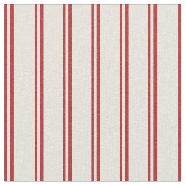Red & Beige Pattern Fabric (Close Up)