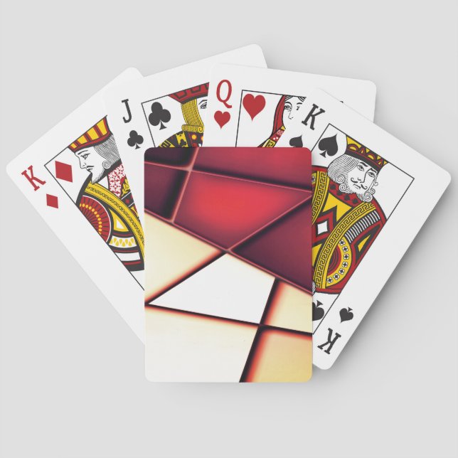 Red beige rectangle trapezoids, and power to alter poker cards (Back)