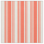 [ Thumbnail: Red & Beige Striped/Lined Pattern Fabric ]