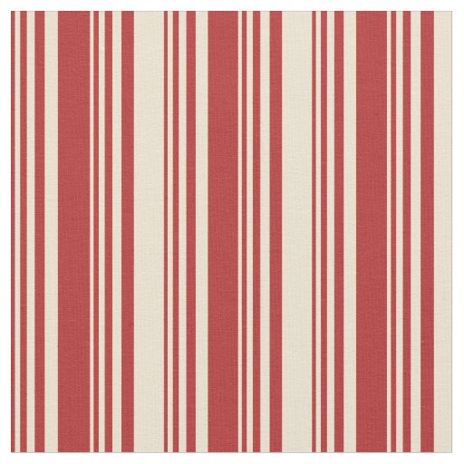 Red & Beige Stripes Fabric