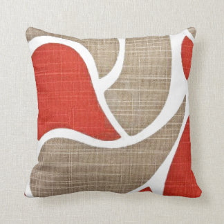 Red & Beige Throw Pillow