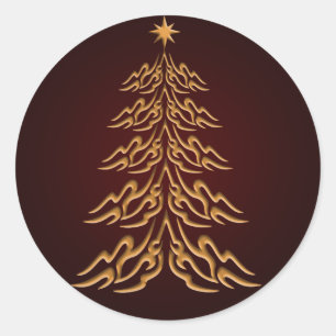 Red Bell Christmas Tree Stickers