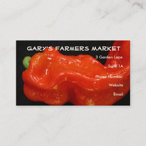 Customizable Red Bell Pepper Business Card Template