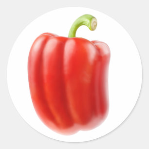 Red bell pepper classic round sticker