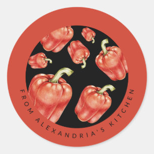 Red Bell Peppers From the Kitchen Of Classic Round Sticker