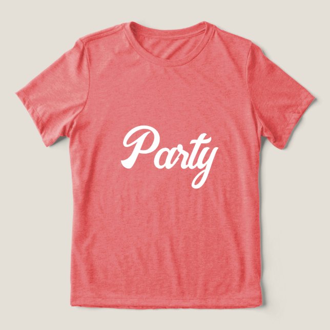 Red Bella-Canvas Party T-Shirt Tri-Blend Shirt (Design Front)