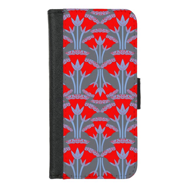 Red Bellflower iPhone Wallet Case (Front)