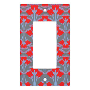 Red Bellflower Light Switch Cover