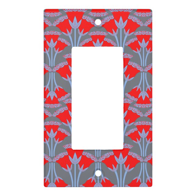 Red Bellflower Light Switch Cover (Front)
