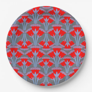Red Bellflower Paper Plates