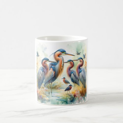 Red bellied herons 290524AREF110 _ Watercolor Coffee Mug