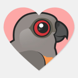 Birdorable Red-bellied Parrot Heart Sticker
