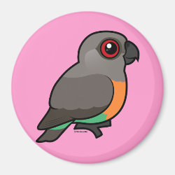 Birdorable Red-bellied Parrot Round Magnet