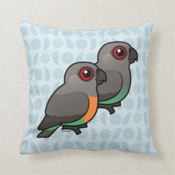 Red-bellied Parrot Pair Cotton Throw Pillow