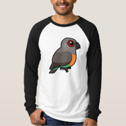 Birdorable Red-bellied Parrot Men's Canvas Long Sleeve Raglan T-Shirt