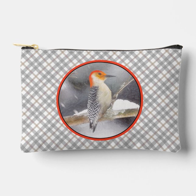 Red-Bellied Woodpecker Painting Original Bird Art Accessory Pouch (Front)