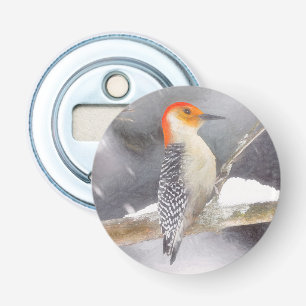 Red-Bellied Woodpecker Painting Original Bird Art Bottle Opener