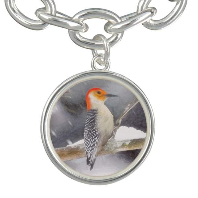 Red-Bellied Woodpecker Painting Original Bird Art Bracelet (Design)