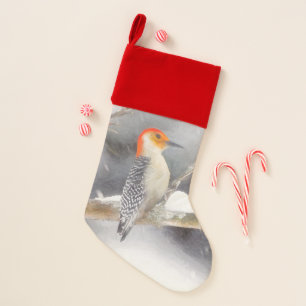 Red-Bellied Woodpecker Painting Original Bird Art Christmas Stocking
