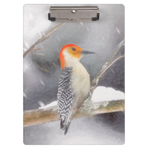 Red-Bellied Woodpecker Painting Original Bird Art Clipboard