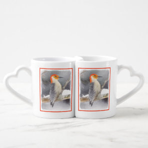 Red-Bellied Woodpecker Painting Original Bird Art Coffee Mug Set