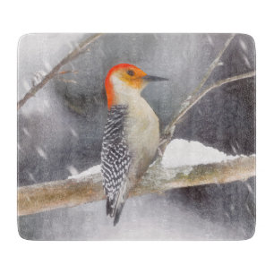 Red-Bellied Woodpecker Painting Original Bird Art Cutting Board