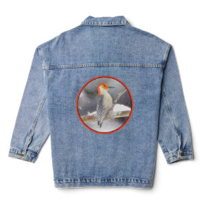 Red-Bellied Woodpecker Painting Original Bird Art Denim Jacket