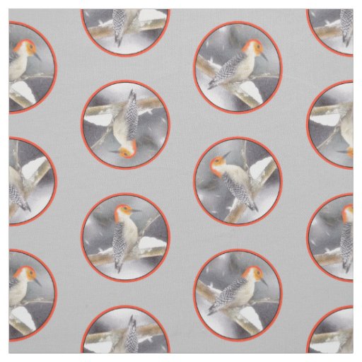 Red-Bellied Woodpecker Painting Original Bird Art Fabric
