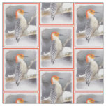 Red-Bellied Woodpecker Painting Original Bird Art Fabric