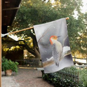 Red-Bellied Woodpecker Painting Original Bird Art House Flag