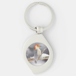 Red-Bellied Woodpecker Painting Original Bird Art Keychain