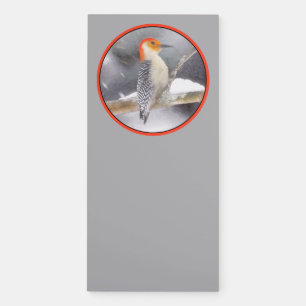 Red-Bellied Woodpecker Painting Original Bird Art Magnetic Notepad