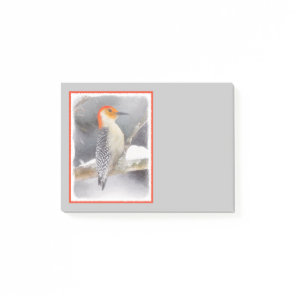 Red-Bellied Woodpecker Painting Original Bird Art Post-it Notes