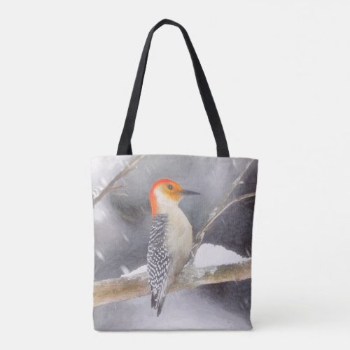 Red_Bellied Woodpecker Painting Original Bird Art Tote Bag