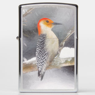 Red-Bellied Woodpecker Painting Original Bird Art Zippo Lighter