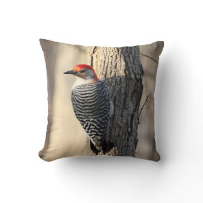 Red Bellied Woodpecker Throw Pillow