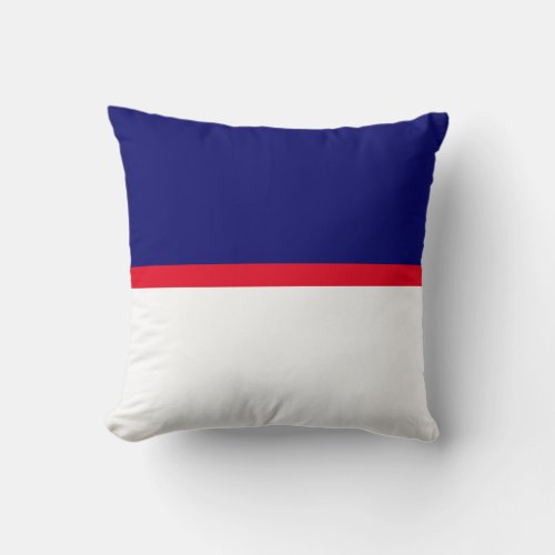 Red Belt on Navy Blue  White Throw Pillow