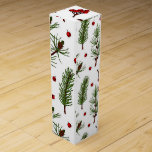 Red Berries and Pine Christmas Wine Gift Box<br><div class="desc">Red Berries and Pine Christmas Wine Gift Box Created by Inky_Art Available in different sizes and styles Style: Wine Gift Box Dress up any bottle in a beautiful custom wine box! Just as special as the gift, you can customize a wine box with your own design for a gift-wrap you’ll...</div>