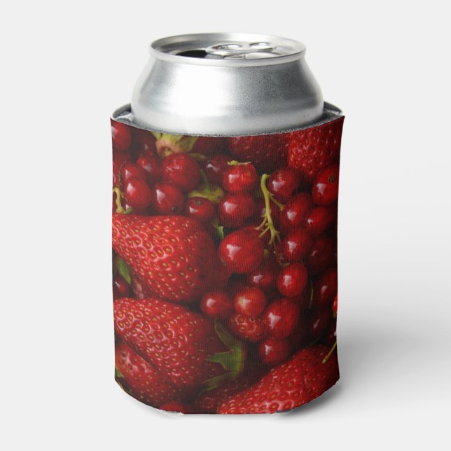Red Berries and Strawberries Can Cooler (Can Front)
