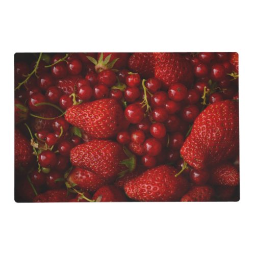 Red Berries and Strawberries Placemat