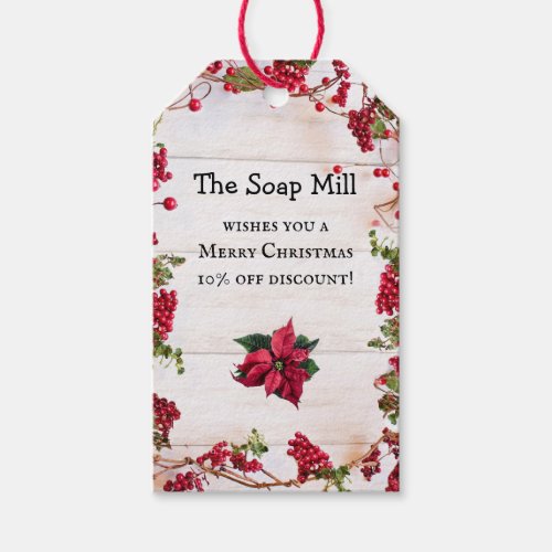 Red Berries Christmas Promo Soap Product Hang Tag