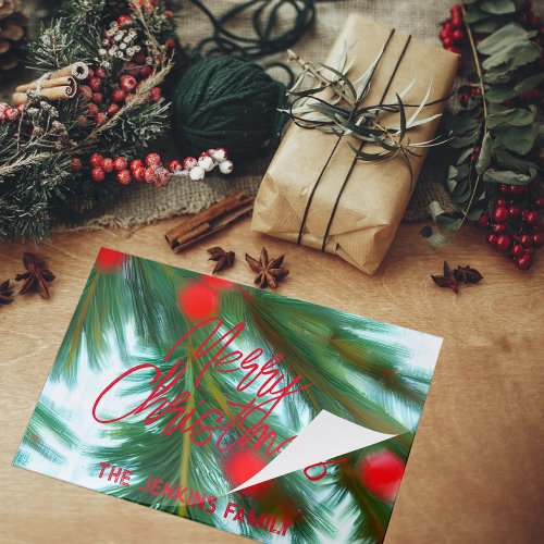 Red Berries Green Pines Christmas Paper Placemat