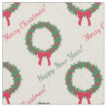 Red Berries Holly Merry Christmas Fabric