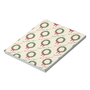 Red Berries Holly Merry Christmas Notepad