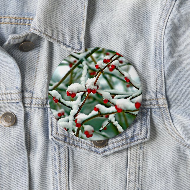 Red Berries in the Snow (2025) Button (In Situ)