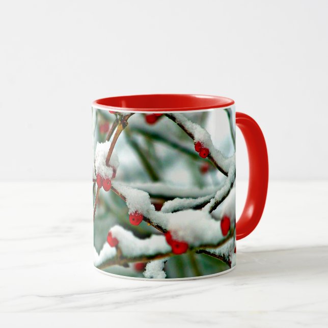 Red Berries in the Snow 2025 Mug (Front Right)