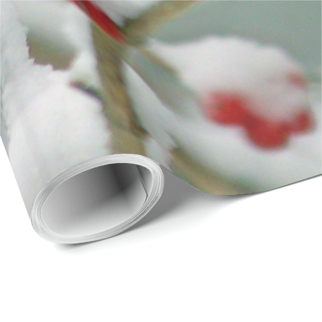 Red Berries in the Snow Wrapping Paper (Roll Corner)
