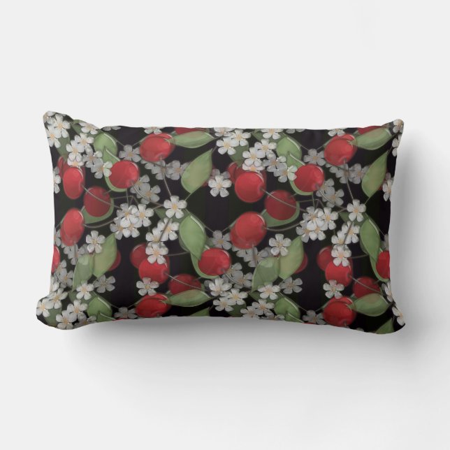 Red berries lumbar pillow (Front)