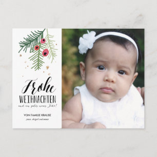 Red berries Merry Christmas postcard