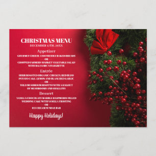 Red Berries & Mistletoe, Christmas Menu